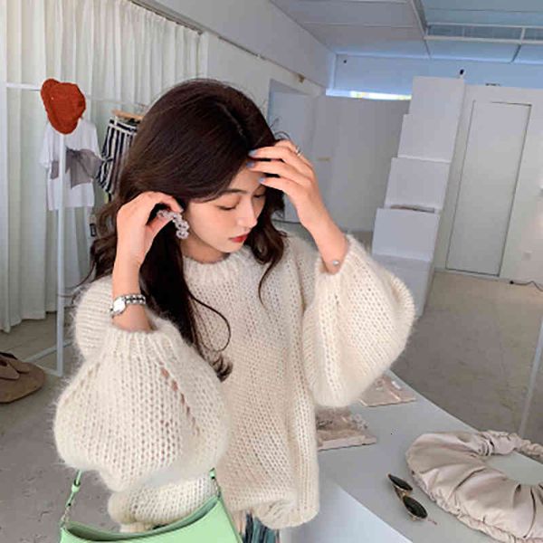 women's sweaters retro knitted korean warm lantern sleeve round neck fashion pure cotton loose fall/winter mujer 0rlj, White;black
women's sweaters retro knitted korean warm lantern sleeve round neck fashion pure cotton loose fall/winter mujer 0rlj, White;black
