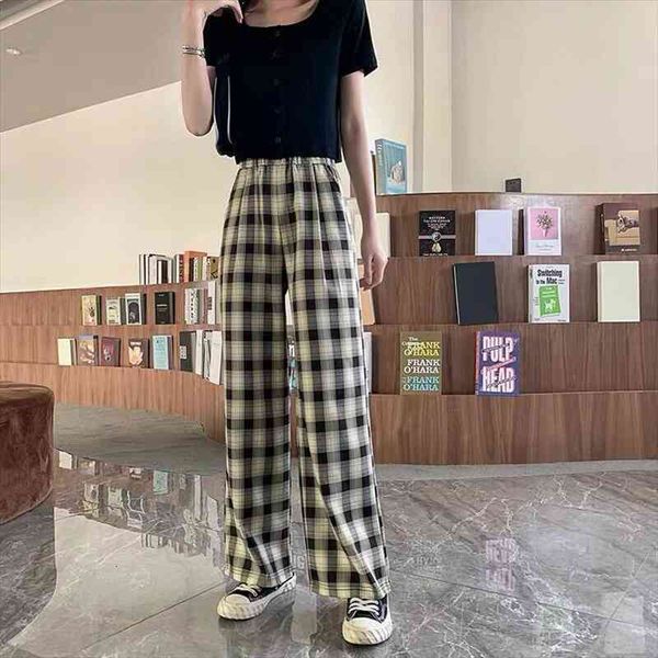 korean fashion plaid summer cotton womens pant wide leg harajuku oversize trousers female, Black;white
korean fashion plaid summer cotton womens pant wide leg harajuku oversize trousers female, Black;white