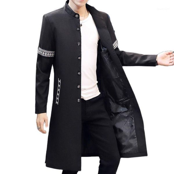 men's trench coats fashion spring autumn jacket windbreaker outdoor overcoat stand collar streetwear coat slim long over knee, Tan;black
men's trench coats fashion spring autumn jacket windbreaker outdoor overcoat stand collar streetwear coat slim long over knee, Tan;black