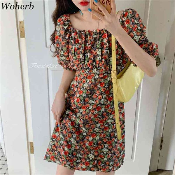 elegant floral dress women summer korean square collar mini dresses all-match puff sleeve slim waist vestidos mujer 210519, Black
elegant floral dress women summer korean square collar mini dresses all-match puff sleeve slim waist vestidos mujer 210519, Black