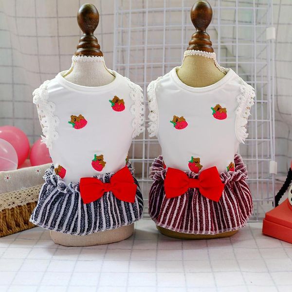 dog apparel explosive pet cat clothes dress spring and summer cute lady red bow strawberry bear print striped skirt
dog apparel explosive pet cat clothes dress spring and summer cute lady red bow strawberry bear print striped skirt