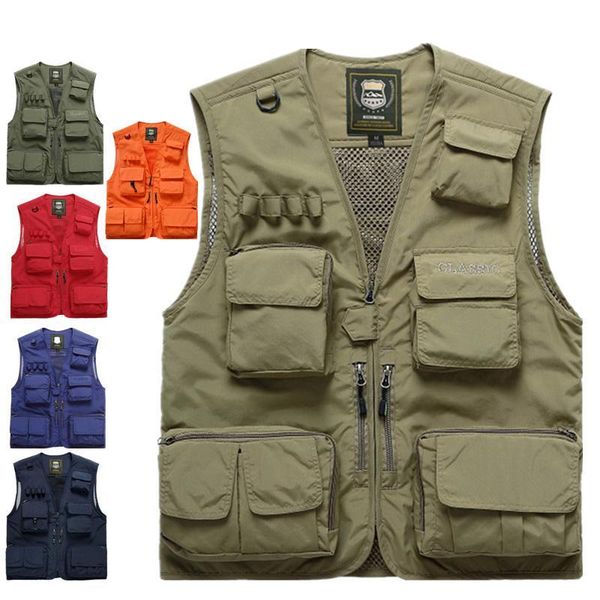 men's vests summer mesh sleeveless jacket men women 7xl multiple pockets casual vest fishing tooling f7898, Black;white
men's vests summer mesh sleeveless jacket men women 7xl multiple pockets casual vest fishing tooling f7898, Black;white