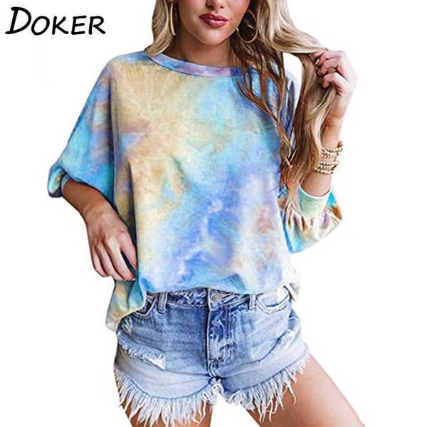 tie-dye three-quarter sleeve casual t-shirt loose print mid-length women pleated aesthetic clothes oversized t shirt 210604, White
tie-dye three-quarter sleeve casual t-shirt loose print mid-length women pleated aesthetic clothes oversized t shirt 210604, White