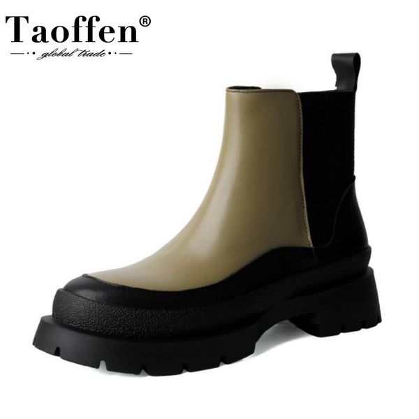 boots taoffen women ankle genuine leather mixed color ins style platform shoes ladies winter fashion club footwear size 34-40, Black
boots taoffen women ankle genuine leather mixed color ins style platform shoes ladies winter fashion club footwear size 34-40, Black