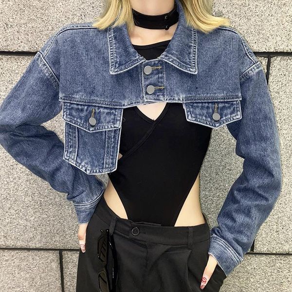 women's jackets autumn wear street fashion lapel long sleeve irregular ultra short denim coat women, Black;brown
women's jackets autumn wear street fashion lapel long sleeve irregular ultra short denim coat women, Black;brown