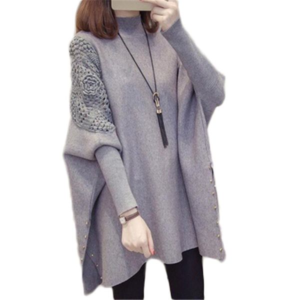 women's sweaters 2021 autumn winter knitted sweater hollow out turtleneck shawl lady trendy pullover loose plus size female cloak, White;black
women's sweaters 2021 autumn winter knitted sweater hollow out turtleneck shawl lady trendy pullover loose plus size female cloak, White;black