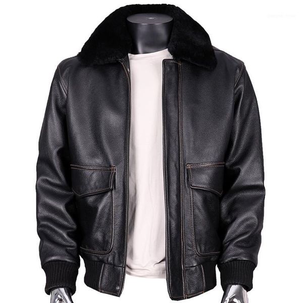 men's leather & faux 2021 black military style g1 pilot jacket europe size xxl genuine natural cowhide winter thick warm loose aviation
men's leather & faux 2021 black military style g1 pilot jacket europe size xxl genuine natural cowhide winter thick warm loose aviation