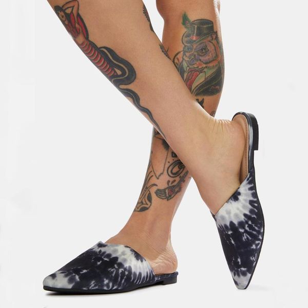 fabrics tie-dyed ink style women's printed slippers summer pointed toe slides outdoor zapatos de mujer, Black
fabrics tie-dyed ink style women's printed slippers summer pointed toe slides outdoor zapatos de mujer, Black