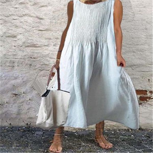factoryw9kg cotton net 2020 summer red new hemp pleated round neck long women's dress, White;black
factoryw9kg cotton net 2020 summer red new hemp pleated round neck long women's dress, White;black
