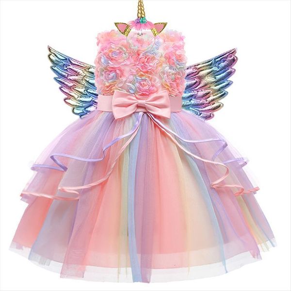 3pcs baby girls pastel girl dresses rainbow princess for summer birthday party unicorn cosplay perform children costume, Red;yellow 
3pcs baby girls pastel girl dresses rainbow princess for summer birthday party unicorn cosplay perform children costume, Red;yellow