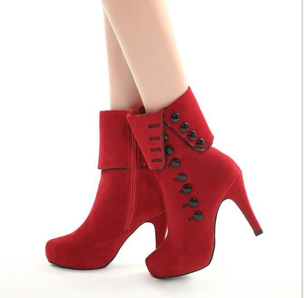 boots 2021 autumn and winter short female round head suede women's leather side zipper single thick increased ma, Black
boots 2021 autumn and winter short female round head suede women's leather side zipper single thick increased ma, Black