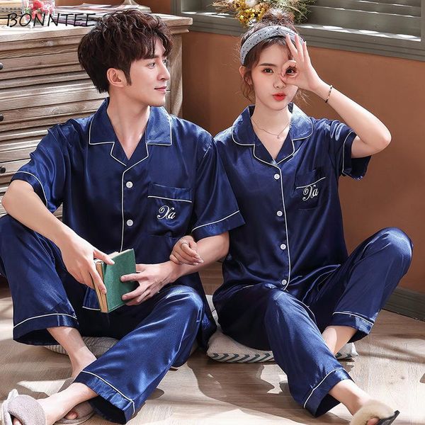 men's sleepwear pajama sets men turn-down collar soft button-up short sleeve sleep breathable couple pajamas male stylish ulzzang, Black;brown
men's sleepwear pajama sets men turn-down collar soft button-up short sleeve sleep breathable couple pajamas male stylish ulzzang, Black;brown