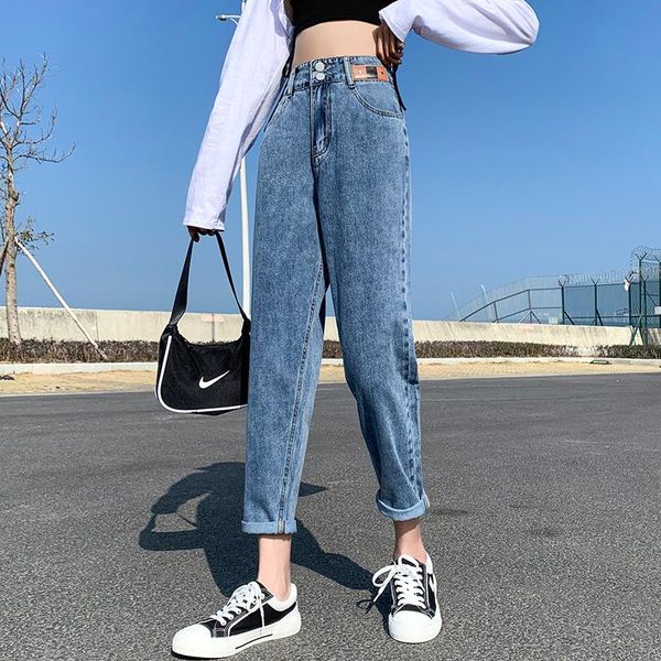 women's jeans ladie haren pants 2021 elasticity fashion vintage high waist harem casual women versatile long trousers temperament, Blue
women's jeans ladie haren pants 2021 elasticity fashion vintage high waist harem casual women versatile long trousers temperament, Blue