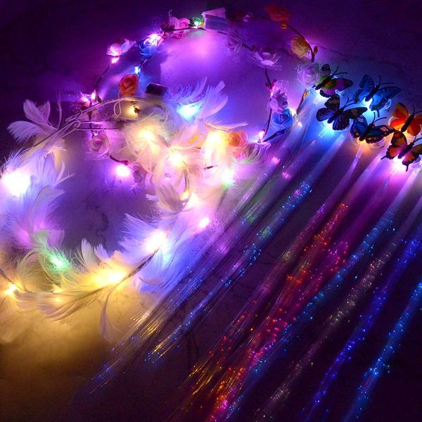 party decoration 1pc glow feather flower wreath crown hair accessories for girls women luminous decor christmas wedding birthday supplies
party decoration 1pc glow feather flower wreath crown hair accessories for girls women luminous decor christmas wedding birthday supplies