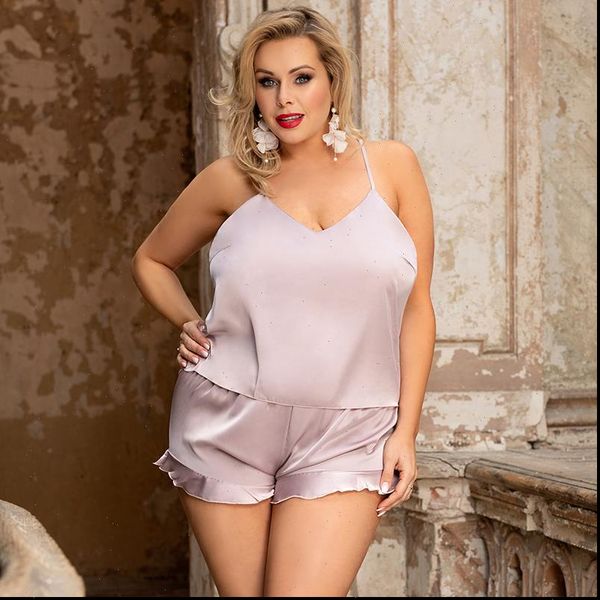 home suit summer women sleepwear v neck pyjamas spaghetti strap loose cami shorts pijama satin femme r80958, Black;red
home suit summer women sleepwear v neck pyjamas spaghetti strap loose cami shorts pijama satin femme r80958, Black;red