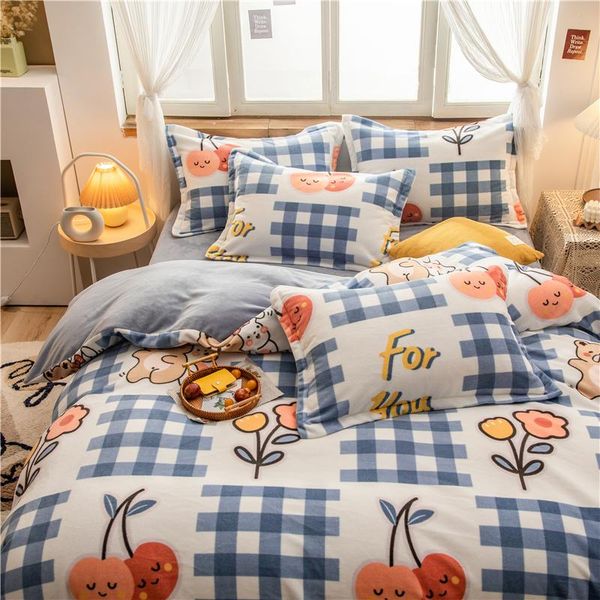 sheets & sets blue plaid bear soft velvet comfortable quilt cover home textiles coral fleece 1pcs cover/case sheet
sheets & sets blue plaid bear soft velvet comfortable quilt cover home textiles coral fleece 1pcs cover/case sheet