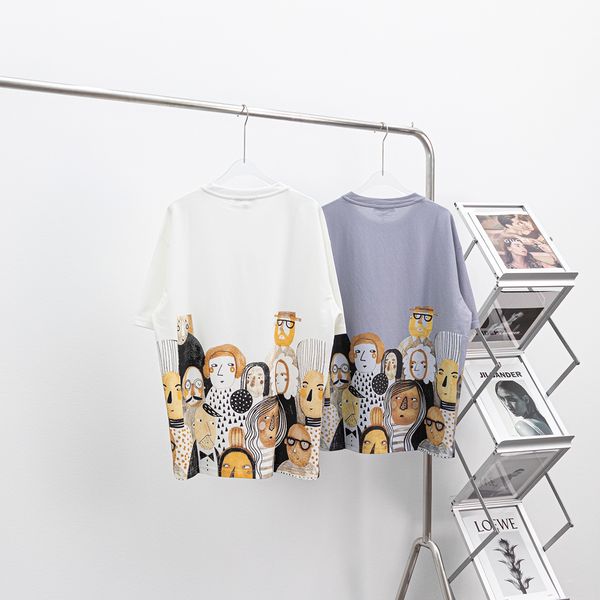 2021 new men's and women's new abstract portrait short-sleeved t-shirt catwalk print men's and women's fashion tee, White;black
2021 new men's and women's new abstract portrait short-sleeved t-shirt catwalk print men's and women's fashion tee, White;black