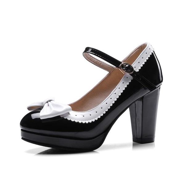 dress shoes woman patent leather high heels lolita ladie sweet bow platform bridal party wedding chaussure femme, Black
dress shoes woman patent leather high heels lolita ladie sweet bow platform bridal party wedding chaussure femme, Black