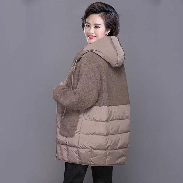 women's down & parkas women padded jackets autumn winter hooded outerwear 2021 loose s-4xl cotton jacket mid-length lamb wool thick coa, Black
women's down & parkas women padded jackets autumn winter hooded outerwear 2021 loose s-4xl cotton jacket mid-length lamb wool thick coa, Black