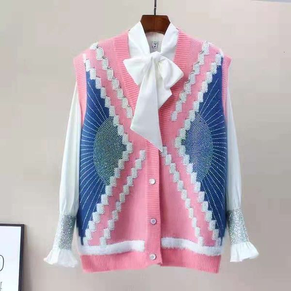 women's sweaters female autumn versatile diamond loose cardigan sleeveless spring and mesh vest kwct, White;black
women's sweaters female autumn versatile diamond loose cardigan sleeveless spring and mesh vest kwct, White;black