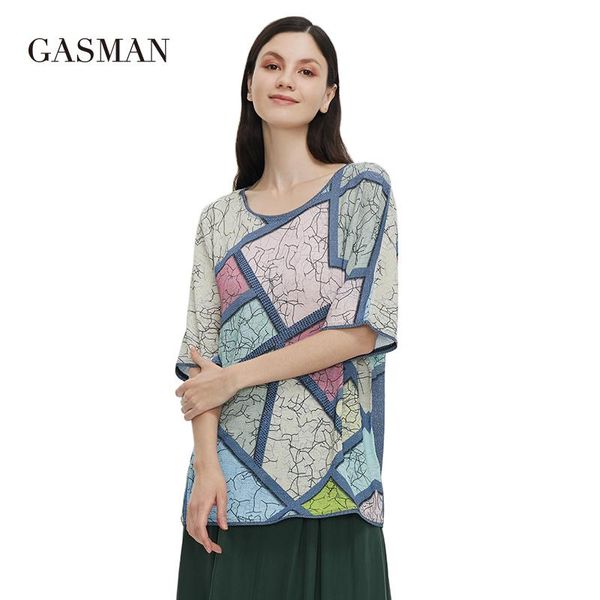 plus size t-shirt gasman 2021 women's comfortable short sleeves multi-color summer blouse round neck print vintage 0210, Black
plus size t-shirt gasman 2021 women's comfortable short sleeves multi-color summer blouse round neck print vintage 0210, Black