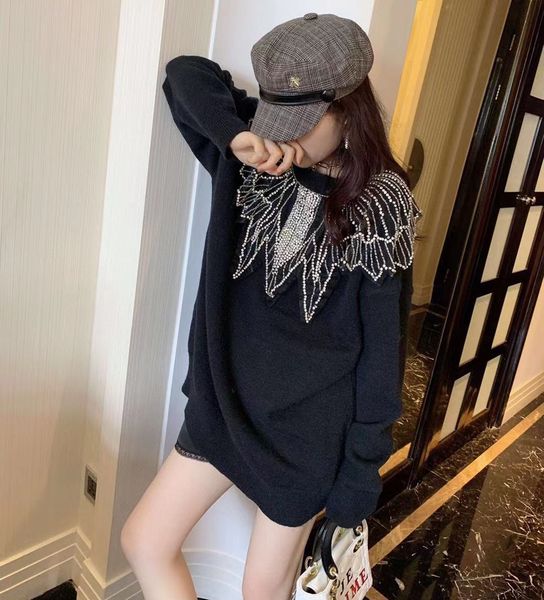 heavy duty fairy net yarn sparkle bead piece shawl sweater women sweet age reduction loose medium length t-shirt autumn new, White
heavy duty fairy net yarn sparkle bead piece shawl sweater women sweet age reduction loose medium length t-shirt autumn new, White