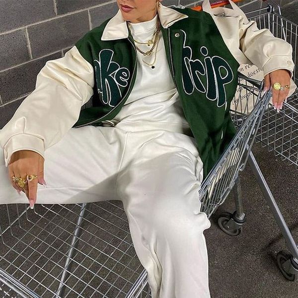 women's jackets women letter green american streetwear college style turn down collar loose harajuku oversized baseball unifo, Black;brown
women's jackets women letter green american streetwear college style turn down collar loose harajuku oversized baseball unifo, Black;brown