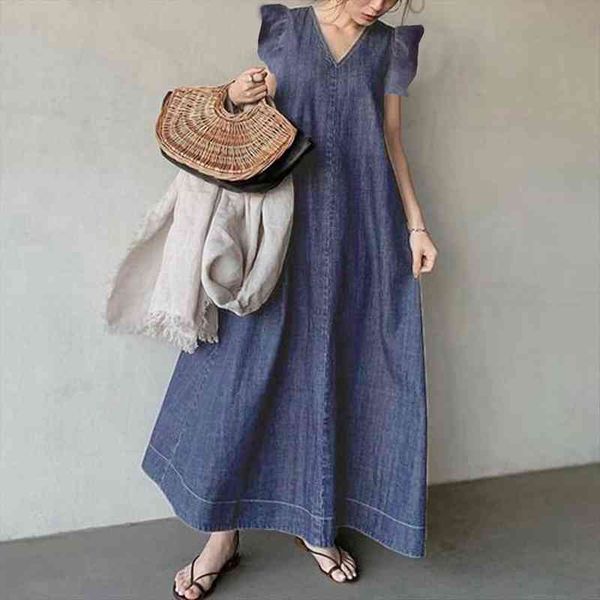 one piece denim korean fashion womens dress summer oversized casual maxi jean long robe femme clothes, Black;gray
one piece denim korean fashion womens dress summer oversized casual maxi jean long robe femme clothes, Black;gray