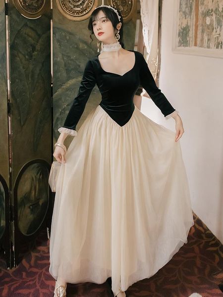 autumn 2021 retro french girl velvet stitching gauze dress black dresses for women party harajuku casual, Black;gray
autumn 2021 retro french girl velvet stitching gauze dress black dresses for women party harajuku casual, Black;gray