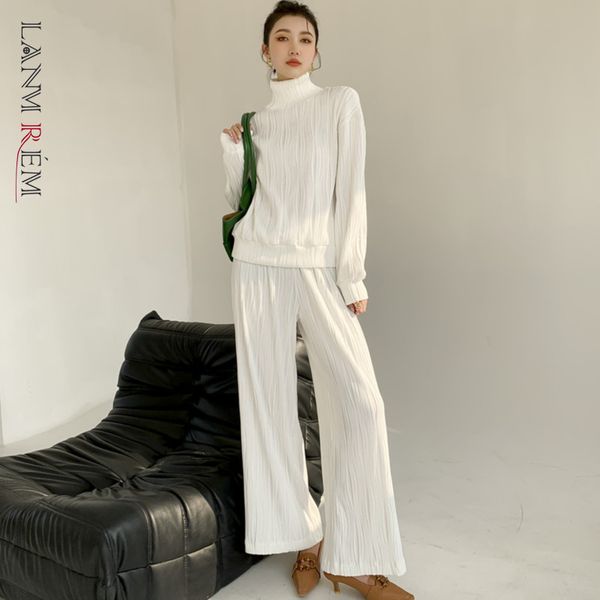 wide leg pants turtleneck blouse casual pleated suit women's spring two piece female loose streetwear 2a7070 210507, White
wide leg pants turtleneck blouse casual pleated suit women's spring two piece female loose streetwear 2a7070 210507, White