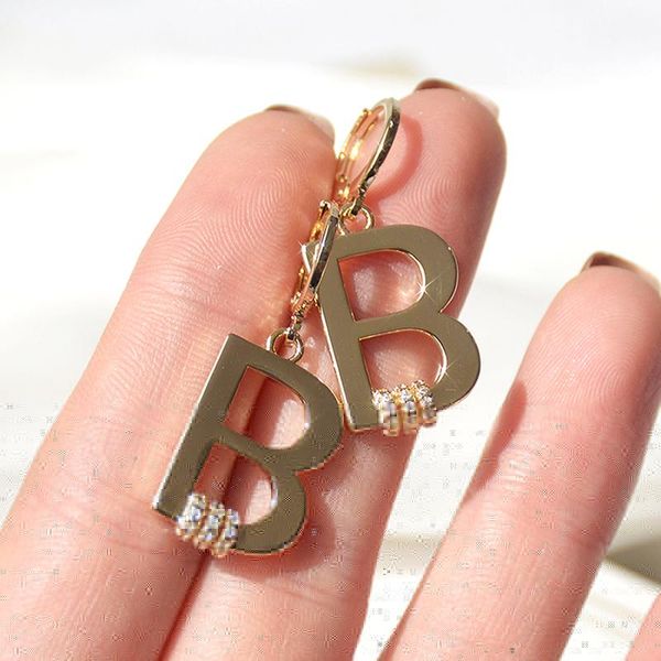 hoop & huggie trendy 14k real gold plated charming punk design letter b earrings for women temperament jewelry zircon party fine gift, Golden;silver
hoop & huggie trendy 14k real gold plated charming punk design letter b earrings for women temperament jewelry zircon party fine gift, Golden;silver