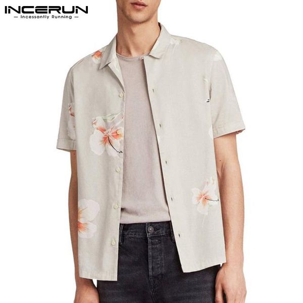 men's casual shirts men printed shirt lapel short sleeve streetwear vacation hawaiian summer breathable camisa masculina 2021 incerun, White;black
men's casual shirts men printed shirt lapel short sleeve streetwear vacation hawaiian summer breathable camisa masculina 2021 incerun, White;black