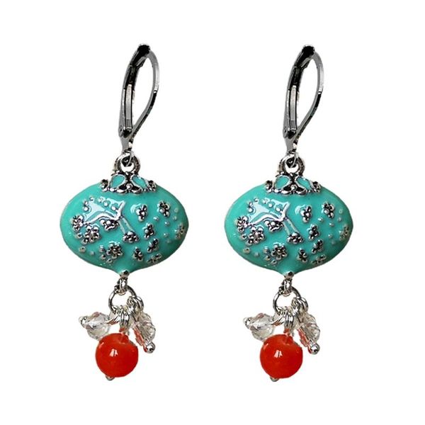 vintage plum blossom branch flower long earrings for women tribal jewelry orange ornament blue stone dangle hoop & huggie, Golden;silver 
vintage plum blossom branch flower long earrings for women tribal jewelry orange ornament blue stone dangle hoop & huggie, Golden;silver