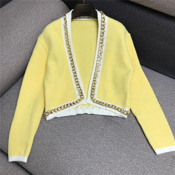 women's jackets heavy industry design sense chain rimmed sweater cardigan women s net red short knitted jacket wear, Black;brown
women's jackets heavy industry design sense chain rimmed sweater cardigan women s net red short knitted jacket wear, Black;brown