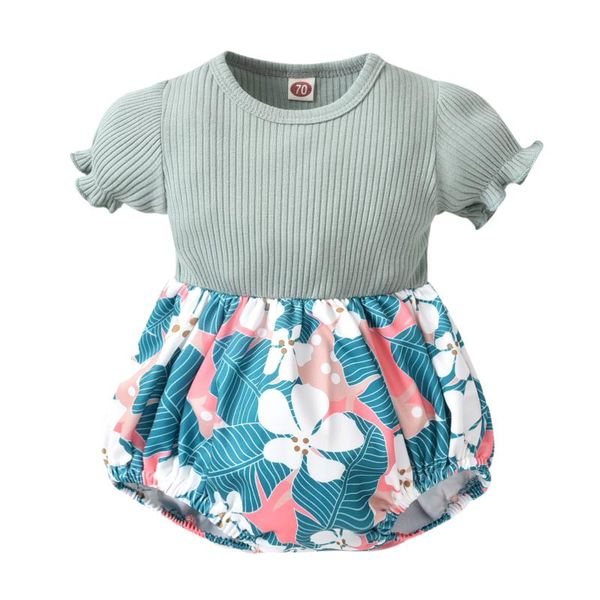 rompers baby girl bodysuits floral print short sleeve with ruffles o-neck jumpsuit for summer 0-12months, Blue
rompers baby girl bodysuits floral print short sleeve with ruffles o-neck jumpsuit for summer 0-12months, Blue