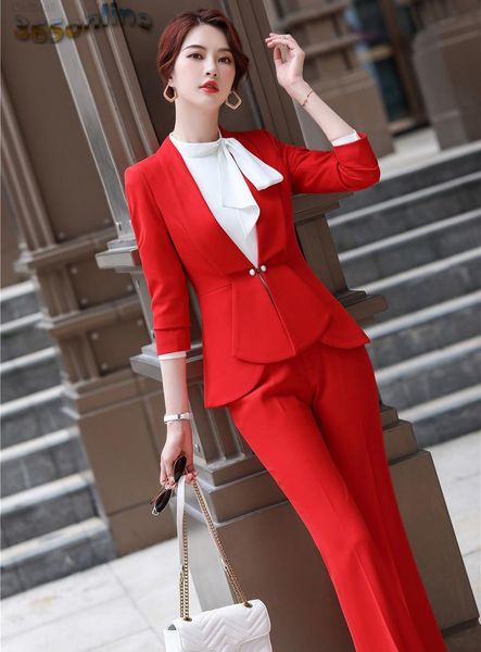 novelty red formal women business suits pants and jackets coat ol styles professional career ladies office blazers pantsuits women's tw, White
novelty red formal women business suits pants and jackets coat ol styles professional career ladies office blazers pantsuits women's tw, White