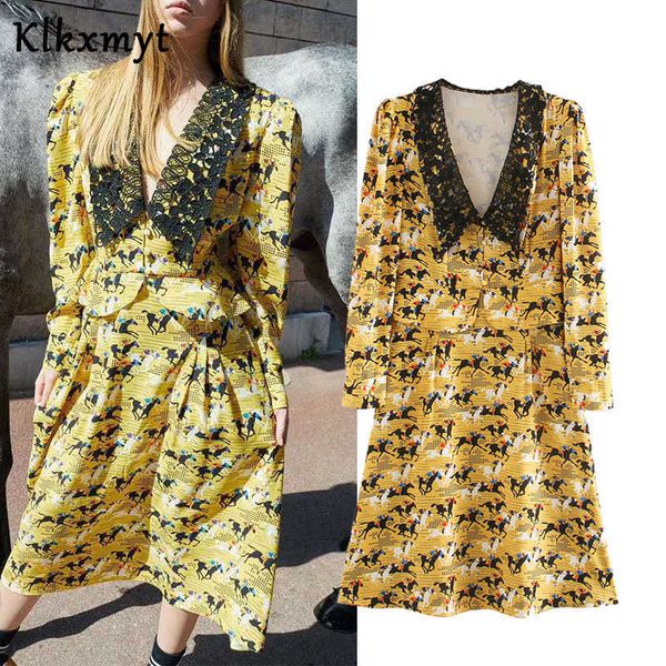 klkxmyt indie folk vintage horse racing print lace loose party za dress women vestidos de fiesta noche midi 210527, Black;gray
klkxmyt indie folk vintage horse racing print lace loose party za dress women vestidos de fiesta noche midi 210527, Black;gray