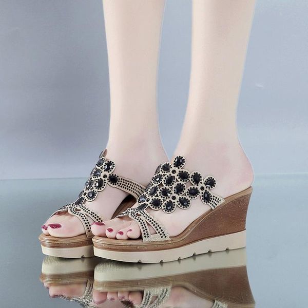 dress shoes wedges women summer peep toe breathable beach sandals rhinestone slip-on mujer#g5, Black
dress shoes wedges women summer peep toe breathable beach sandals rhinestone slip-on mujer#g5, Black