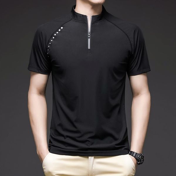 ice silk crew neck shirt mens polos casual solid short sleeve slim breathable summer sportswear quick dry jerseys, White;black
ice silk crew neck shirt mens polos casual solid short sleeve slim breathable summer sportswear quick dry jerseys, White;black