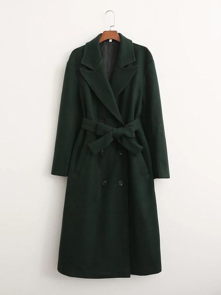 women's wool & blends autumn winter belted coat women 2021 dark green chic pockets shirt long sleeve streetwear female jackets casual c, Black
women's wool & blends autumn winter belted coat women 2021 dark green chic pockets shirt long sleeve streetwear female jackets casual c, Black