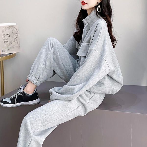 women's two piece pants solid women pant sets autumn winter 2021 sweet style cardigan sweatshirts casual female clothing suits quality, White
women's two piece pants solid women pant sets autumn winter 2021 sweet style cardigan sweatshirts casual female clothing suits quality, White