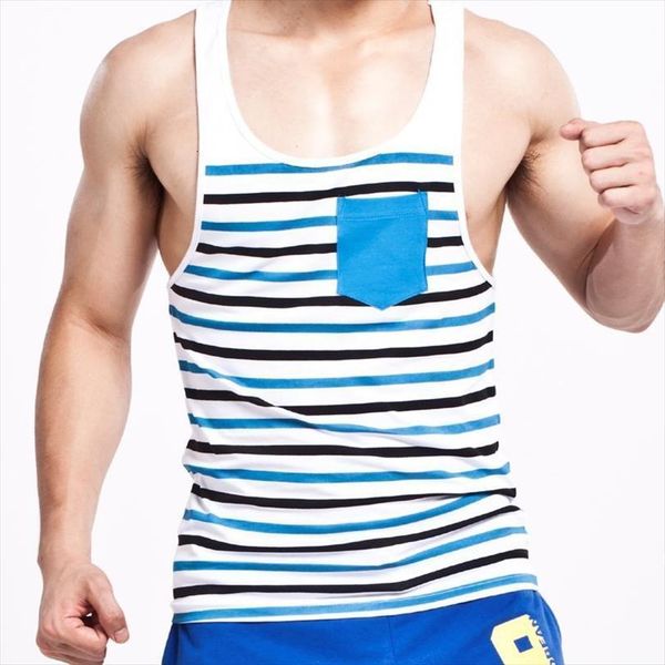 summer style fashion men tanks brand seobean stripe o neck for slim sleeveless vests, White;black
summer style fashion men tanks brand seobean stripe o neck for slim sleeveless vests, White;black
