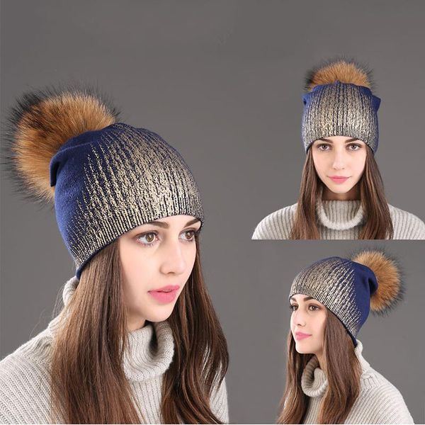 beanie/skull caps gilded colors cashmere beanie with real raccoon dog fur pom knit hat for women winter cap snow ski, Blue;gray
beanie/skull caps gilded colors cashmere beanie with real raccoon dog fur pom knit hat for women winter cap snow ski, Blue;gray