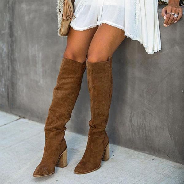 women knee high boots for women's roman fashion sock shoes woman square heels ladies suede 2021 female autumn footwear, Black
women knee high boots for women's roman fashion sock shoes woman square heels ladies suede 2021 female autumn footwear, Black