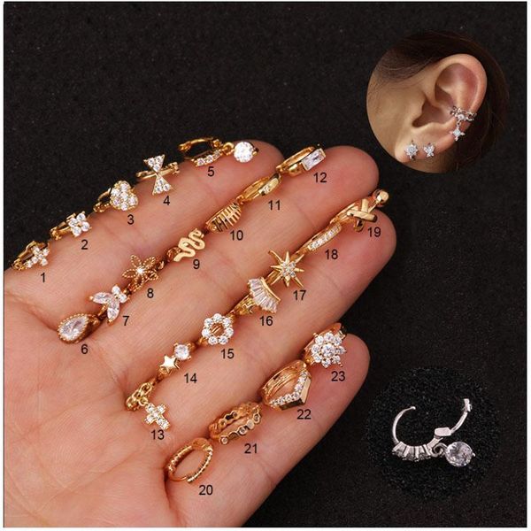 stud fashion cross flower crown ear bone piercing micro-set zircon earrings, Golden;silver
stud fashion cross flower crown ear bone piercing micro-set zircon earrings, Golden;silver