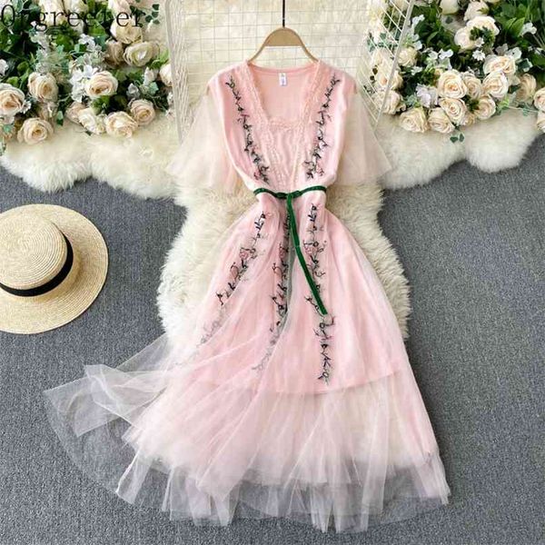 summer women perspective short sleeve embroidery floral velvet sashes bow mesh dress 210602, Black;gray
summer women perspective short sleeve embroidery floral velvet sashes bow mesh dress 210602, Black;gray