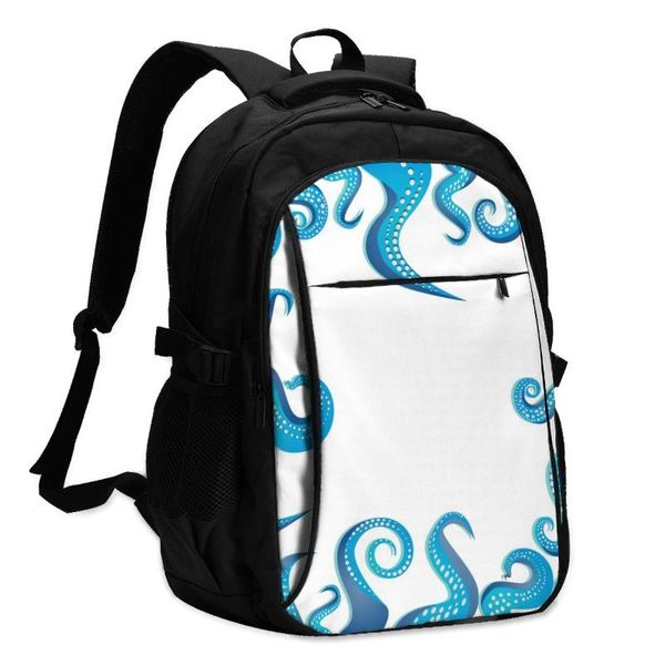 backpack bags school for boy girl teenagerblue and white ocs tentacles frame usb charge computer lapback pack 
backpack bags school for boy girl teenagerblue and white ocs tentacles frame usb charge computer lapback pack