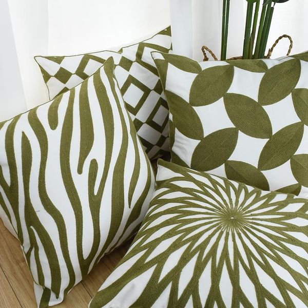 cushion/decorative pillow home decoration aqua green embroidered leaf pattern cushion cover geometric canvas cotton square pillowcover 45x45
cushion/decorative pillow home decoration aqua green embroidered leaf pattern cushion cover geometric canvas cotton square pillowcover 45x45