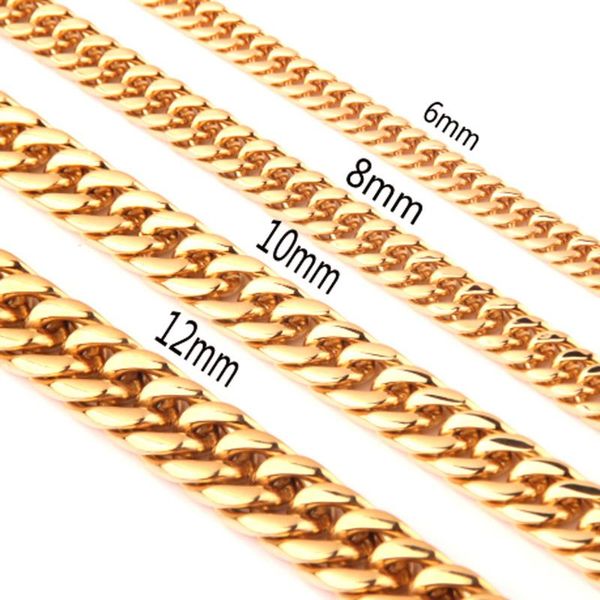 chains 6/8/10/12/14mm fashion 316l stainless steel gold tone cut cuban curb chain men's necklace or bracelet unisexs jewelry xmas gift, Silver
chains 6/8/10/12/14mm fashion 316l stainless steel gold tone cut cuban curb chain men's necklace or bracelet unisexs jewelry xmas gift, Silver
