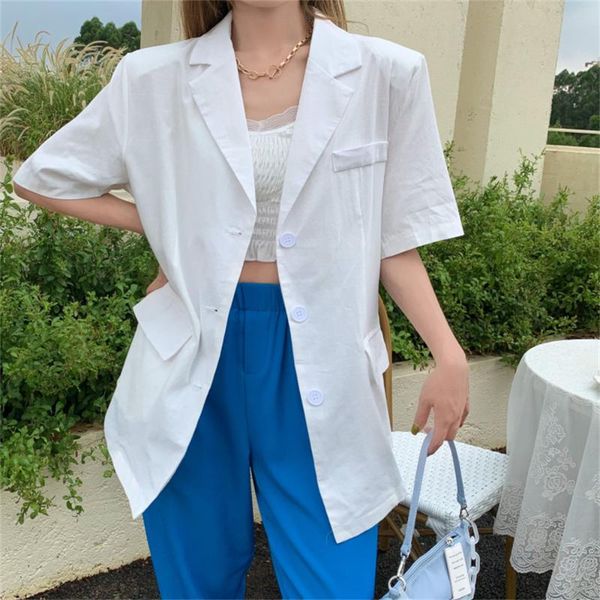 women's suits & blazers hzirip cotton linen coat loose sunscreen 2021 all match summer thin split short sleeve shoulder pad, White;black
women's suits & blazers hzirip cotton linen coat loose sunscreen 2021 all match summer thin split short sleeve shoulder pad, White;black